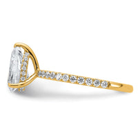 14k 2ct Cert Lab Grown Diamond VS+ F+ Pear Comp Solitaire Eng Ring