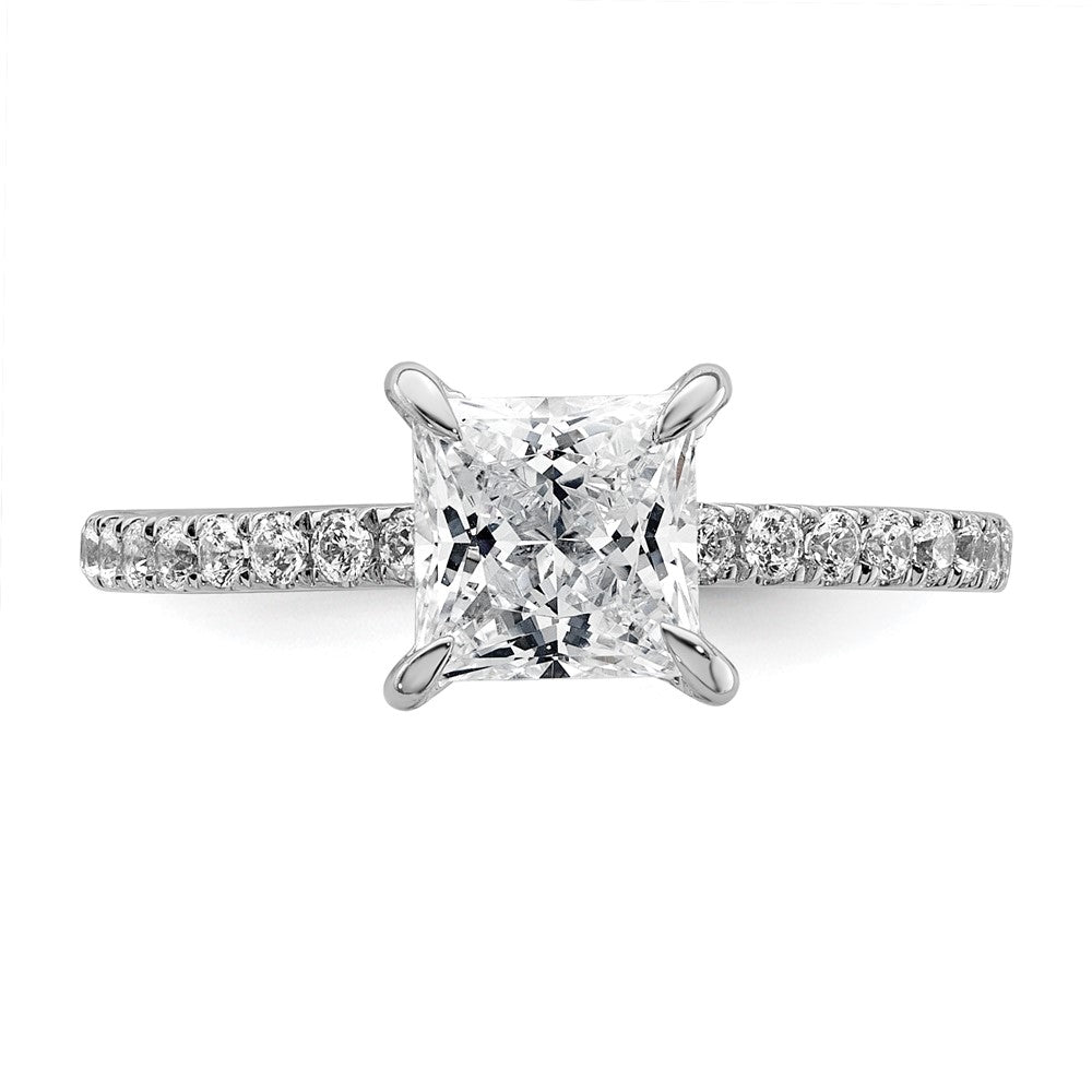 14kw 2ct Cert Lab Grown Diamond VS+ F+ Princess Comp Solitaire Eng Ring