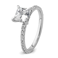 14kw 2ct Cert Lab Grown Diamond VS+ F+ Princess Comp Solitaire Eng Ring
