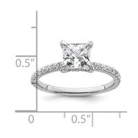 14kw 2ct Cert Lab Grown Diamond VS+ F+ Princess Comp Solitaire Eng Ring
