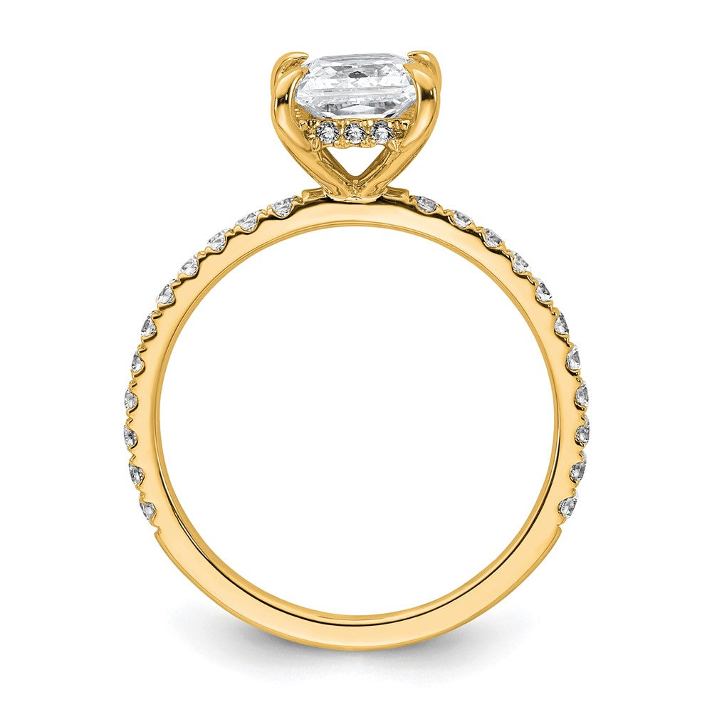 14k 2ct Cert Lab Grown Diamond VS+ F+ Princess Comp Solitaire Eng Ring