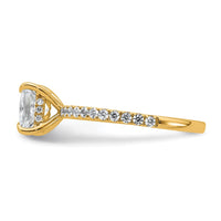14k 2ct Cert Lab Grown Diamond VS+ F+ Princess Comp Solitaire Eng Ring
