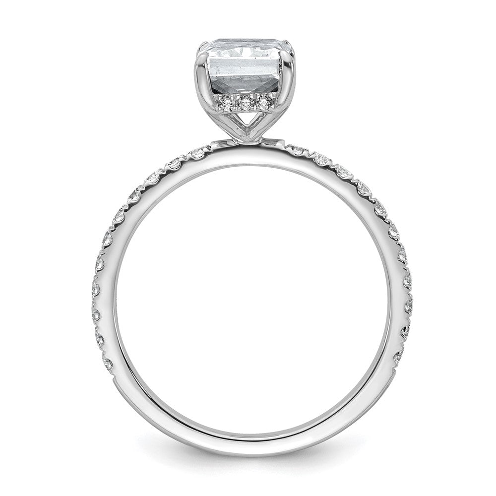 14kw 2ct Cert Lab Grown Dia VS+ F+ Radiant Comp Solitaire w/Flair Eng Ring