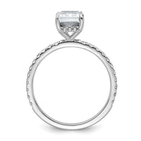 14kw 2ct Cert Lab Grown Dia VS+ F+ Radiant Comp Solitaire w/Flair Eng Ring