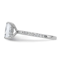 14kw 2ct Cert Lab Grown Dia VS+ F+ Radiant Comp Solitaire w/Flair Eng Ring