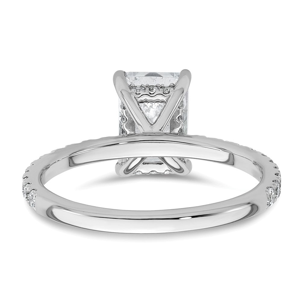 14kw 2ct Cert Lab Grown Dia VS+ F+ Radiant Comp Solitaire w/Flair Eng Ring