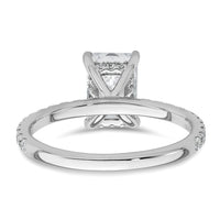 14kw 2ct Cert Lab Grown Dia VS+ F+ Radiant Comp Solitaire w/Flair Eng Ring