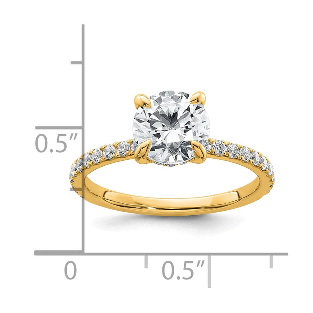14k 2ct Cert Lab Grown Diamond VS/SI+ G+ Round Comp Solitaire Eng Ring