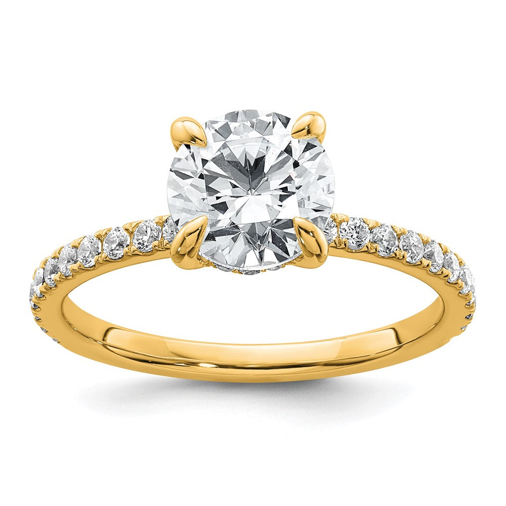 14k 2ct Cert Lab Grown Diamond VS+ F+ Round Comp Solitaire Eng Ring