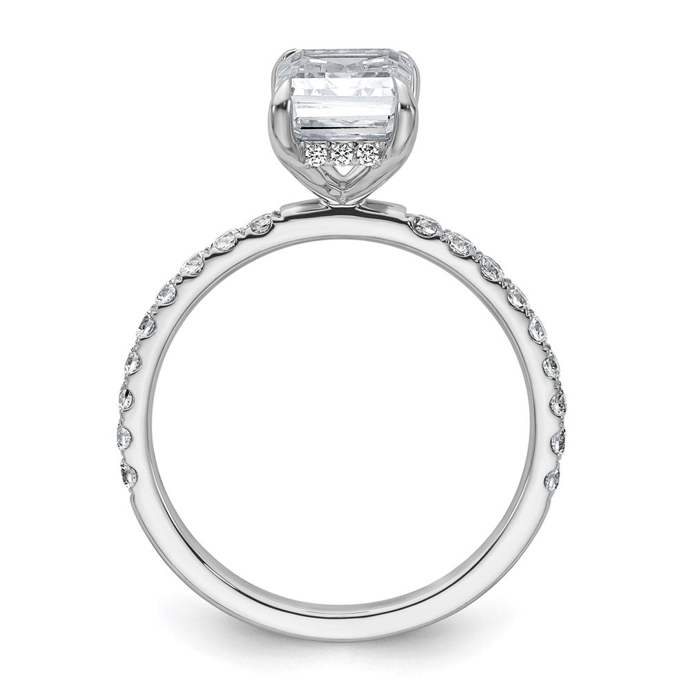14kw 2 3/8ct Cert Lab Grown Dia VS/SI+ G+ Emerald Comp Solitaire Eng Ring