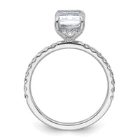 14kw 2 3/8ct Cert Lab Grown Dia VS/SI+ G+ Emerald Comp Solitaire Eng Ring