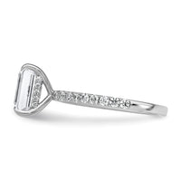 14kw 2 3/8ct Cert Lab Grown Dia VS/SI+ G+ Emerald Comp Solitaire Eng Ring