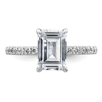 14kw 2 3/8ct Cert Lab Grown Dia VS/SI+ G+ Emerald Comp Solitaire Eng Ring