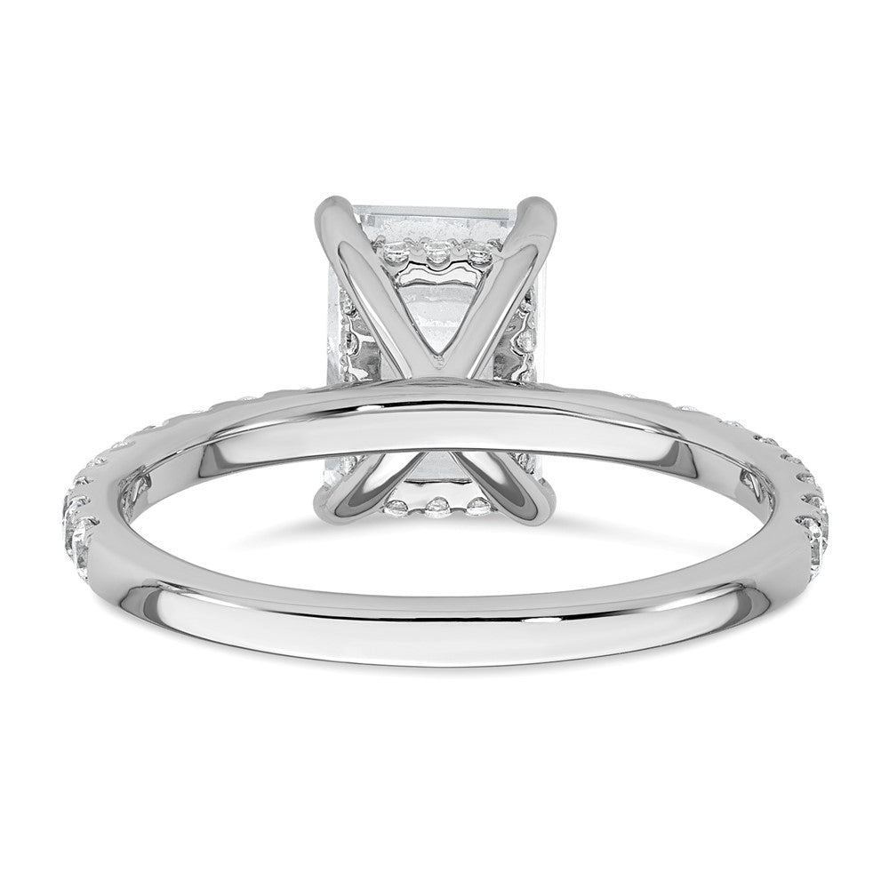 14kw 2 3/8ct Cert Lab Grown Dia VS/SI+ G+ Emerald Comp Solitaire Eng Ring