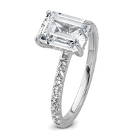 14kw 2 3/8ct Cert Lab Grown Dia VS/SI+ G+ Emerald Comp Solitaire Eng Ring