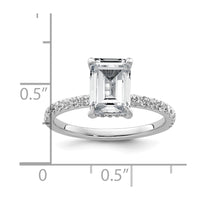 14kw 2 3/8ct Cert Lab Grown Dia VS/SI+ G+ Emerald Comp Solitaire Eng Ring