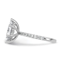 14kw 2 5/8ct Cert Lab Grown Dia VS/SI+ G+ Marquise Comp w/ Flair Eng Ring