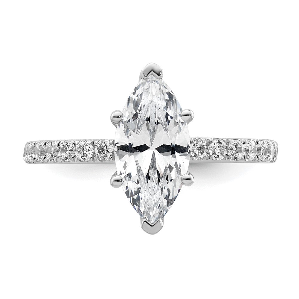 14kw 2 5/8ct Cert Lab Grown Dia VS/SI+ G+ Marquise Comp w/ Flair Eng Ring