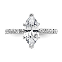 14kw 2 5/8ct Cert Lab Grown Dia VS/SI+ G+ Marquise Comp w/ Flair Eng Ring