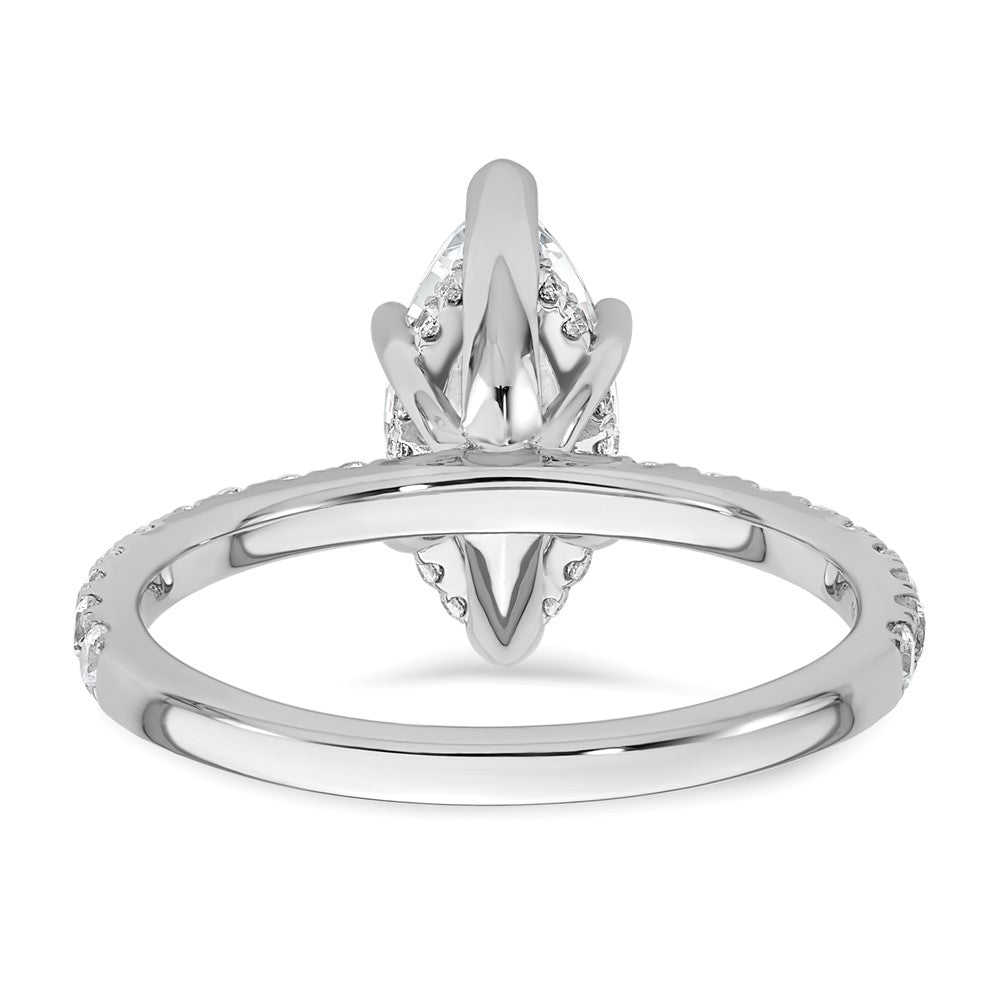 14kw 2 5/8ct Cert Lab Grown Dia VS/SI+ G+ Marquise Comp w/ Flair Eng Ring