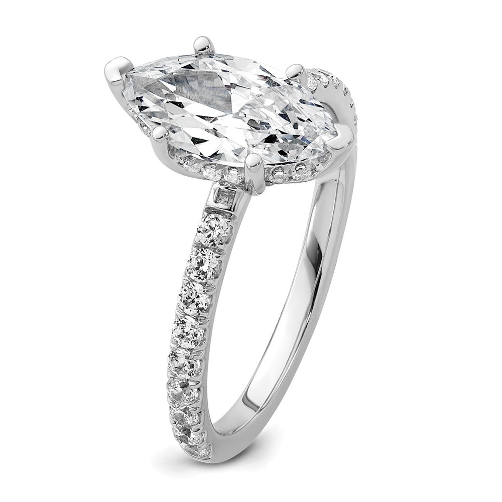 14kw 2 5/8ct Cert Lab Grown Dia VS/SI+ G+ Marquise Comp w/ Flair Eng Ring