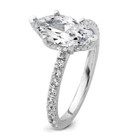 14kw 2 5/8ct Cert Lab Grown Dia VS/SI+ G+ Marquise Comp w/ Flair Eng Ring