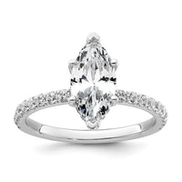 14kw 2 5/8ct Cert Lab Grown Dia VS/SI+ G+ Marquise Comp w/ Flair Eng Ring