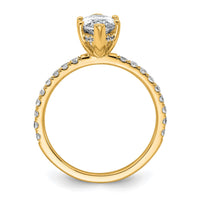 14k 2 5/8ct Cert Lab Grown Dia VS+ F+ Marquise Comp w/ Flair Eng Ring