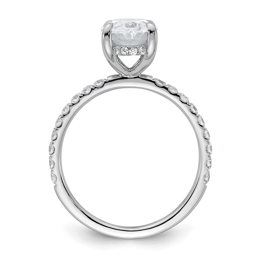 14kw 2 5/8ct Cert Lab Grown Diamond VS+ F+ Oval Comp Solitaire Eng Ring