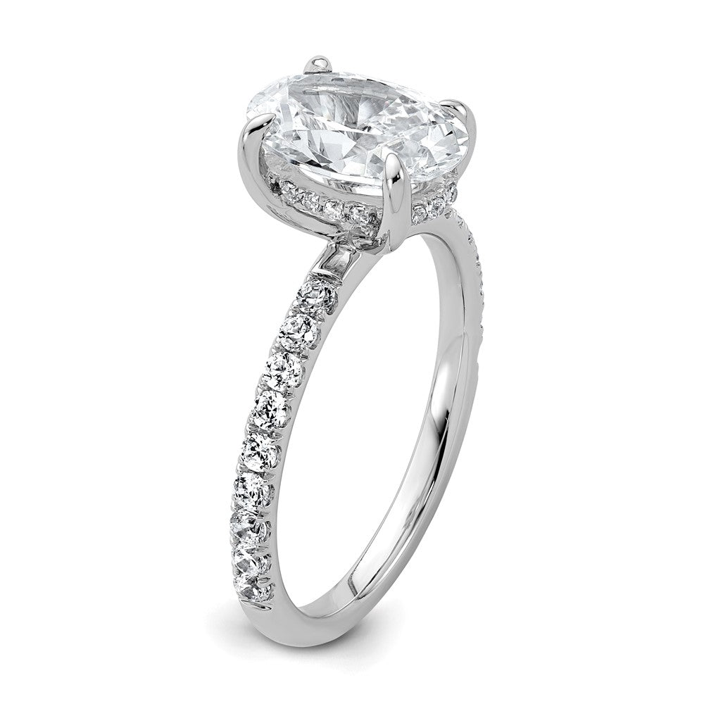 14kw 2 5/8ct Cert Lab Grown Diamond VS+ F+ Oval Comp Solitaire Eng Ring