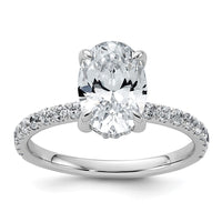 14kw 2 5/8ct Cert Lab Grown Diamond VS/SI+ G+ Oval Comp Solitaire Eng Ring