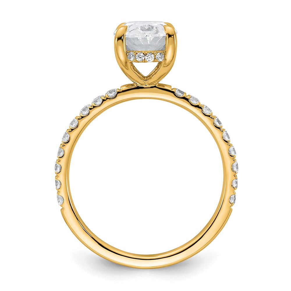 14k 2 5/8ct Cert Lab Grown Diamond VS/SI+ G+ Oval Comp Solitaire Eng Ring