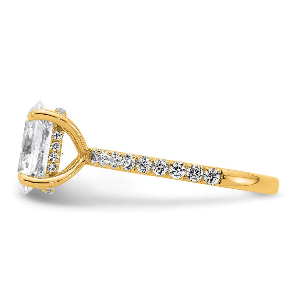 14k 2 5/8ct Cert Lab Grown Diamond VS/SI+ G+ Oval Comp Solitaire Eng Ring