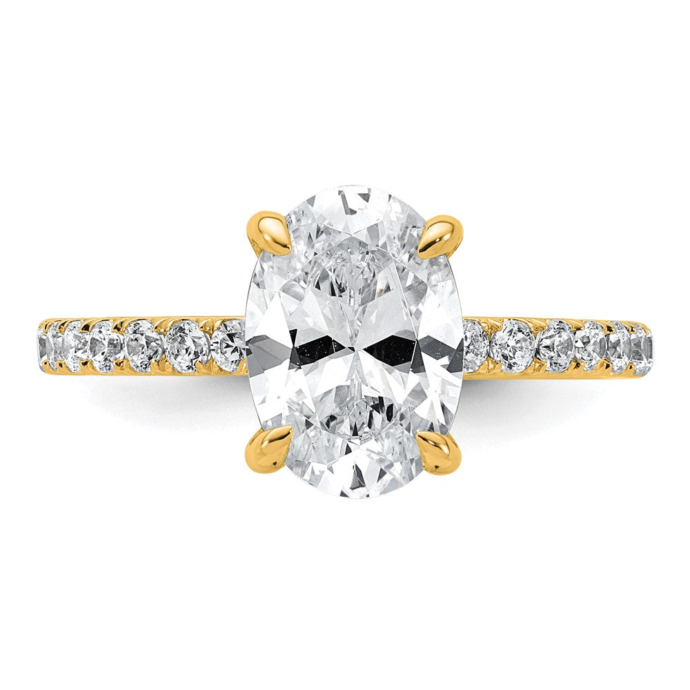 14k 2 5/8ct Cert Lab Grown Diamond VS+ F+ Oval Comp Solitaire Eng Ring