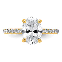 14k 2 5/8ct Cert Lab Grown Diamond VS/SI+ G+ Oval Comp Solitaire Eng Ring