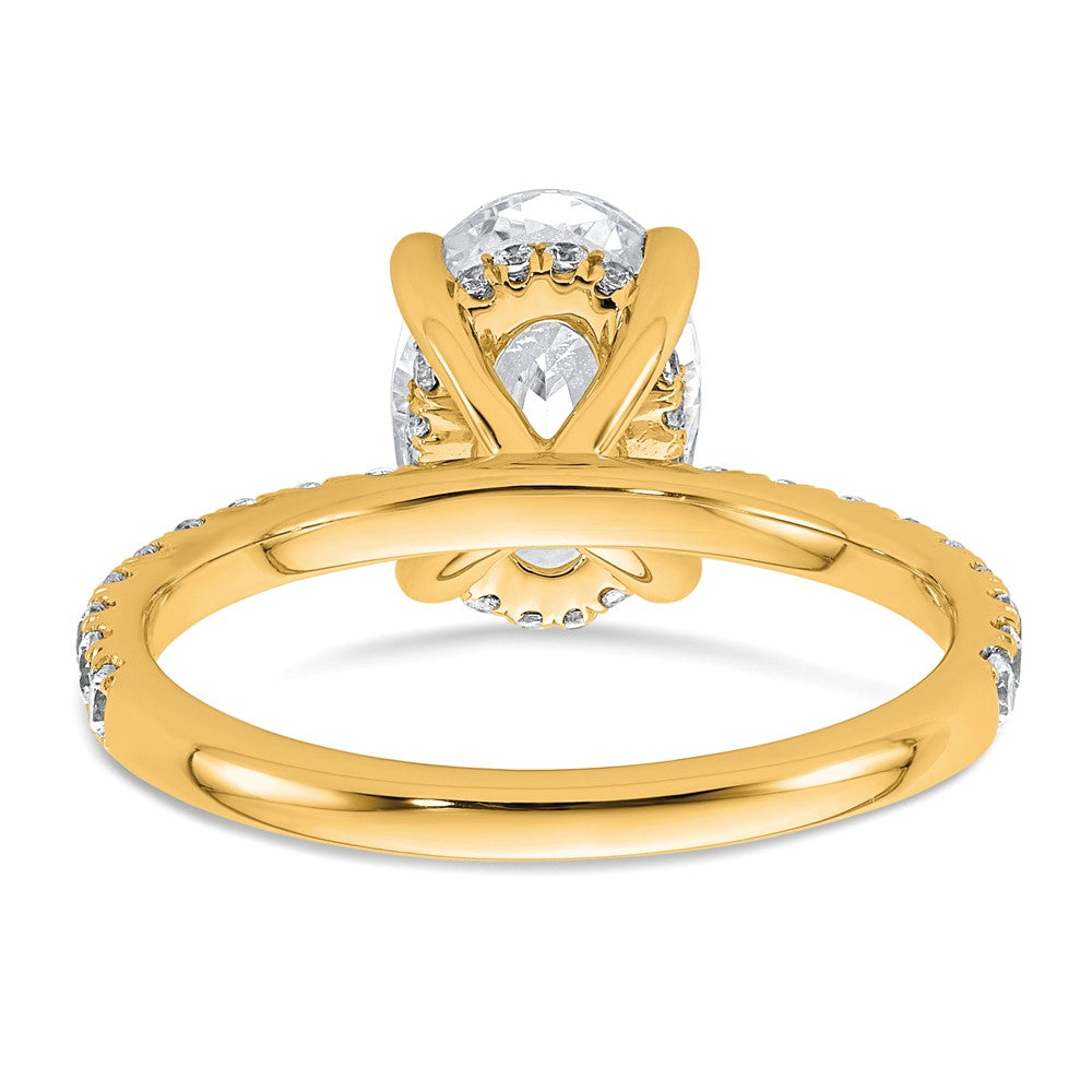 14k 2 5/8ct Cert Lab Grown Diamond VS/SI+ G+ Oval Comp Solitaire Eng Ring