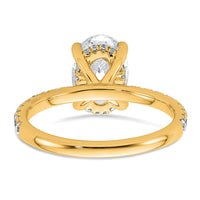 14k 2 5/8ct Cert Lab Grown Diamond VS/SI+ G+ Oval Comp Solitaire Eng Ring