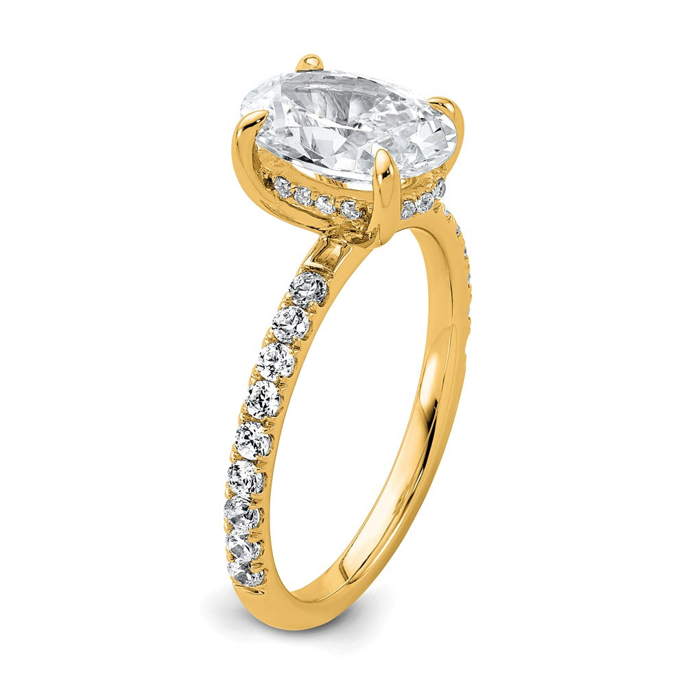 14k 2 5/8ct Cert Lab Grown Diamond VS/SI+ G+ Oval Comp Solitaire Eng Ring