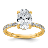 14k 2 5/8ct Cert Lab Grown Diamond VS/SI+ G+ Oval Comp Solitaire Eng Ring