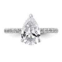 14kw 2 5/8ct Cert Lab Grown Diamond VS+ F+ Pear Comp Solitaire Eng Ring