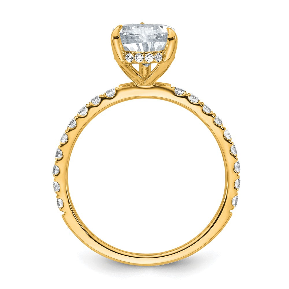 14k 2 5/8ct Cert Lab Grown Diamond VS+ F+ Pear Comp Solitaire Eng Ring