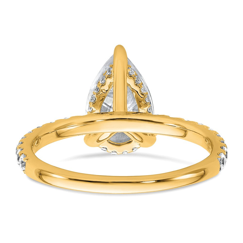 14k 2 5/8ct Cert Lab Grown Diamond VS+ F+ Pear Comp Solitaire Eng Ring
