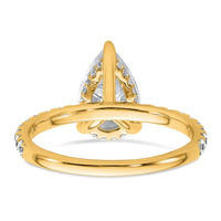 14k 2 5/8ct Cert Lab Grown Diamond VS+ F+ Pear Comp Solitaire Eng Ring