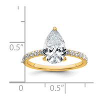14k 2 5/8ct Cert Lab Grown Diamond VS+ F+ Pear Comp Solitaire Eng Ring
