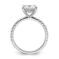 14kw 2 1/2ct Cert Lab Grown Dia VS+ F+ Princess Comp Solitaire Eng Ring
