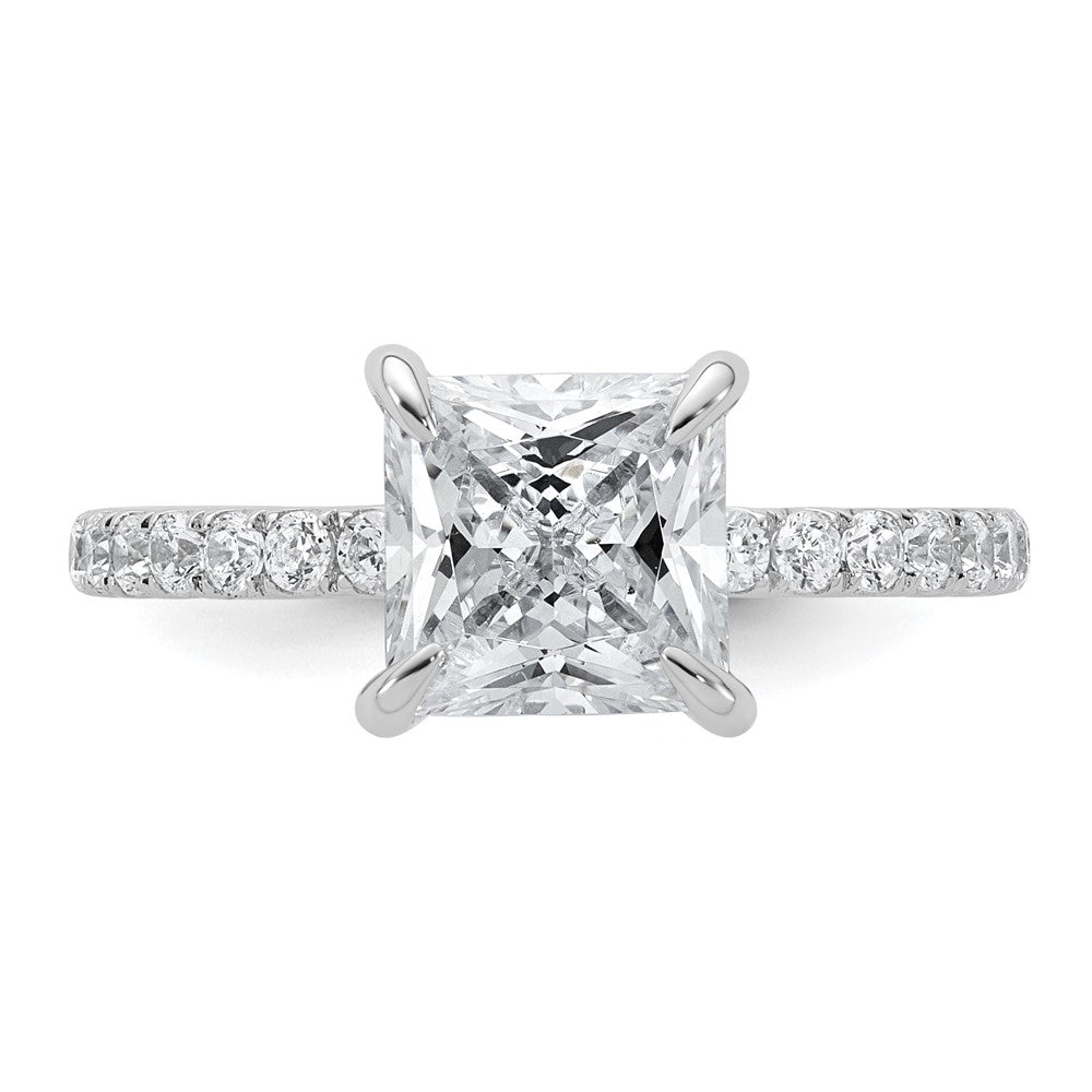 14kw 2 1/2ct Cert Lab Grown Dia VS+ F+ Princess Comp Solitaire Eng Ring