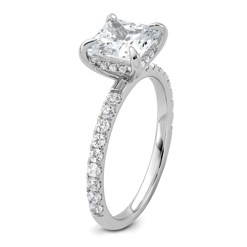 14kw 2 1/2ct Cert Lab Grown Dia VS+ F+ Princess Comp Solitaire Eng Ring