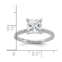 14kw 2 1/2ct Cert Lab Grown Dia VS+ F+ Princess Comp Solitaire Eng Ring