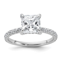 14kw 2 1/2ct Cert Lab Grown Dia VS/SI+ G+ Princess Comp Solitaire Eng Ring