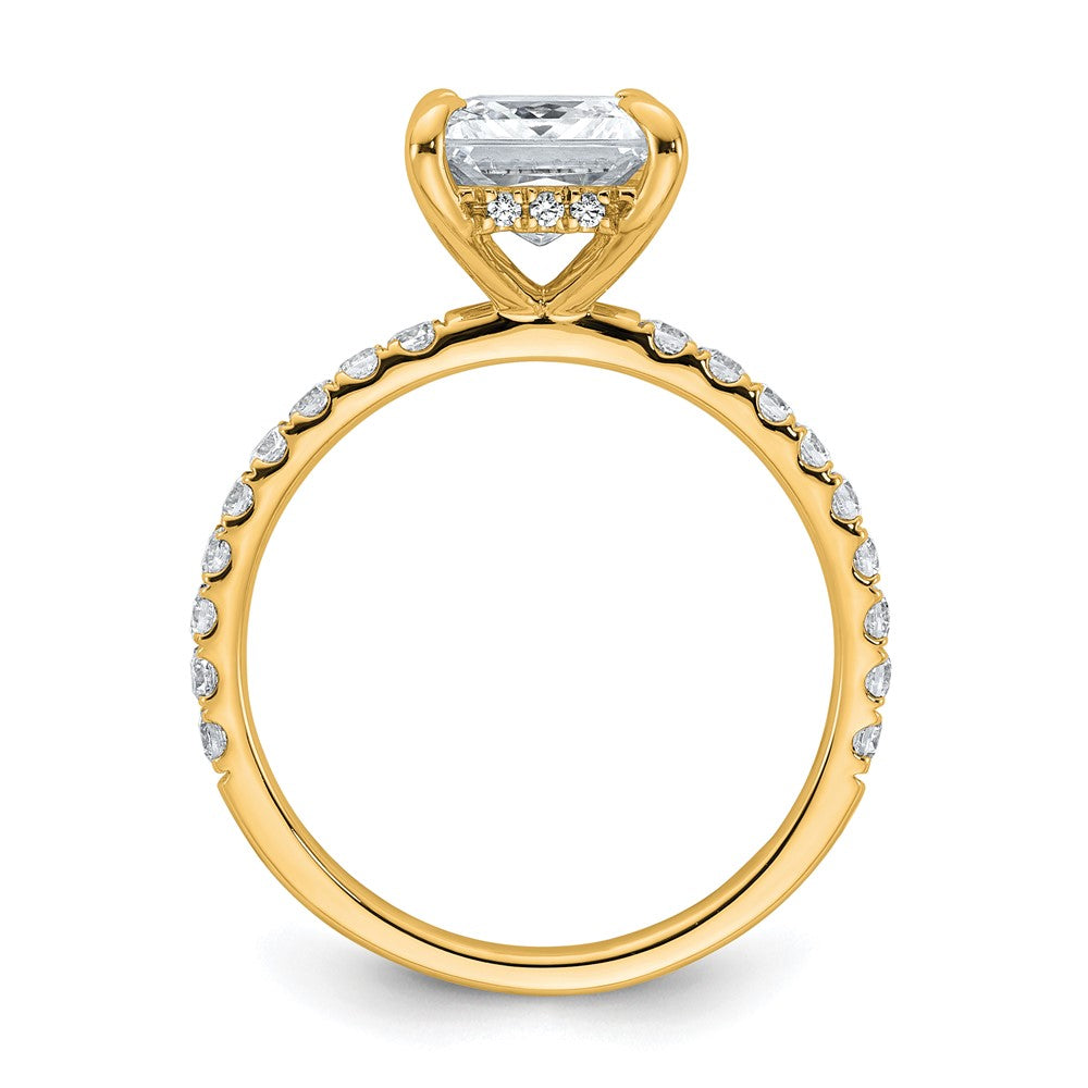 14k 2 1/2ct Cert Lab Grown Dia VS/SI+ G+ Princess Comp Solitaire Eng Ring